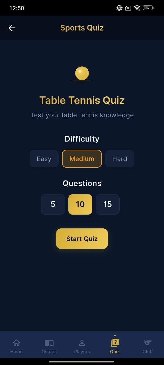 Official rules screen